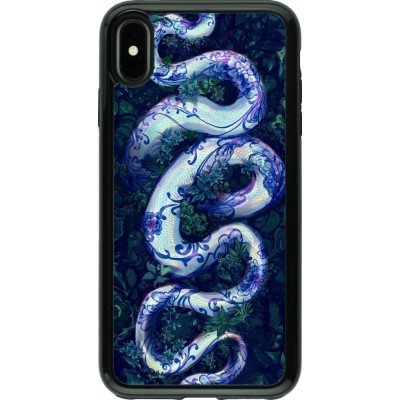 Coque iPhone Xs Max - Hybrid Armor noir Serpent Blue Anaconda