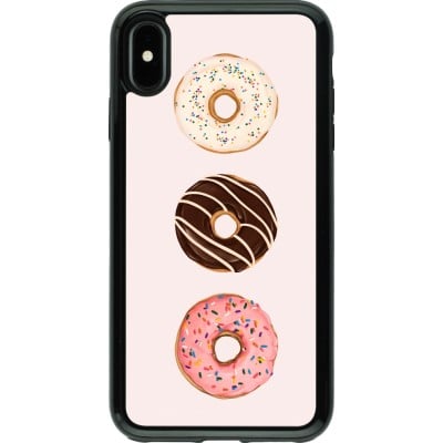 Coque iPhone Xs Max - Hybrid Armor noir Spring 23 donuts