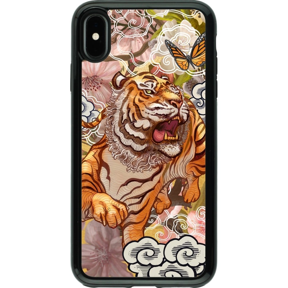 Coque iPhone Xs Max - Hybrid Armor noir Spring 23 japanese tiger