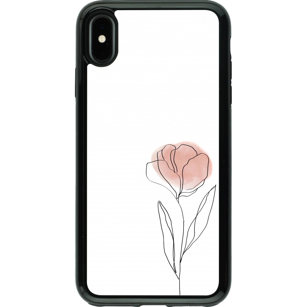 Coque iPhone Xs Max - Hybrid Armor noir Spring 23 minimalist flower