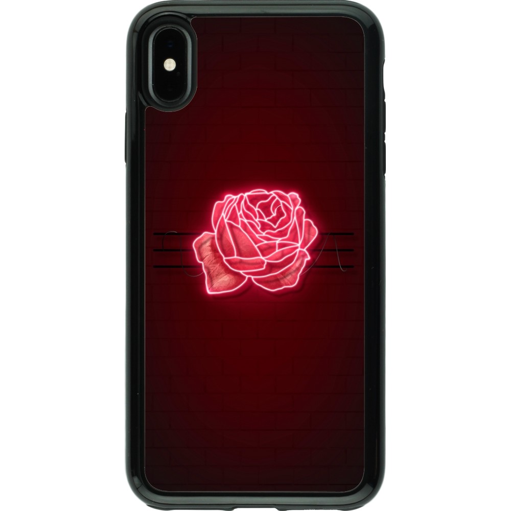 Coque iPhone Xs Max - Hybrid Armor noir Spring 23 neon rose