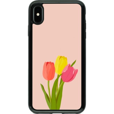 Coque iPhone Xs Max - Hybrid Armor noir Spring 23 tulip trio