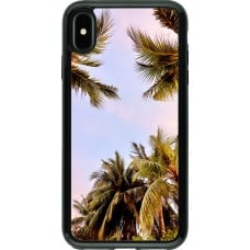 Coque iPhone Xs Max - Hybrid Armor noir Summer 2023 palm tree vibe