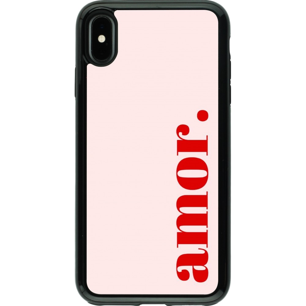 Coque iPhone Xs Max - Hybrid Armor noir Valentine 2024 amor