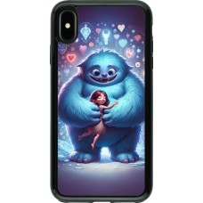 Coque iPhone Xs Max - Hybrid Armor noir Valentine 2024 Fluffy Love