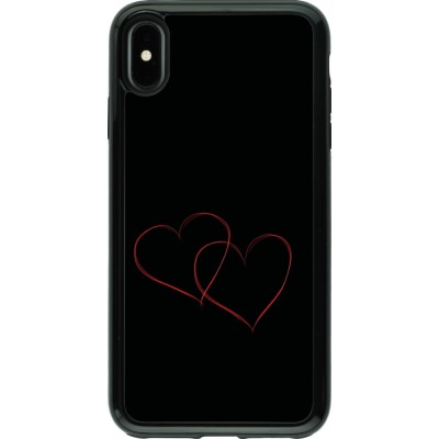 Coque iPhone Xs Max - Hybrid Armor noir Valentine 2023 attached heart