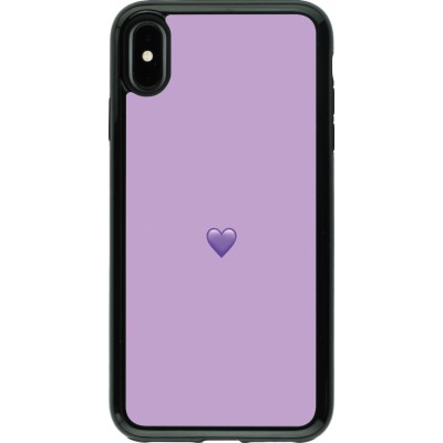 Coque iPhone Xs Max - Hybrid Armor noir Valentine 2023 purpule single heart