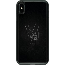 Coque iPhone Xs Max - Hybrid Armor noir Valentine 2023 hands forever