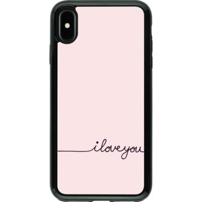 Coque iPhone Xs Max - Hybrid Armor noir Valentine 2023 i love you writing