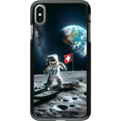 Coque iPhone Xs Max - Astro Suisse sur lune