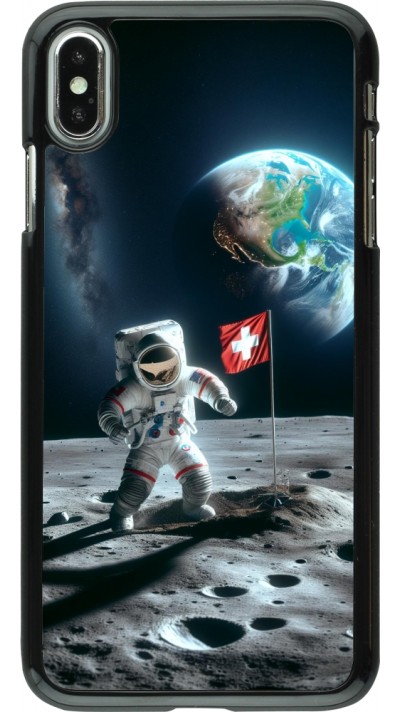 Coque iPhone Xs Max - Astro Suisse sur lune