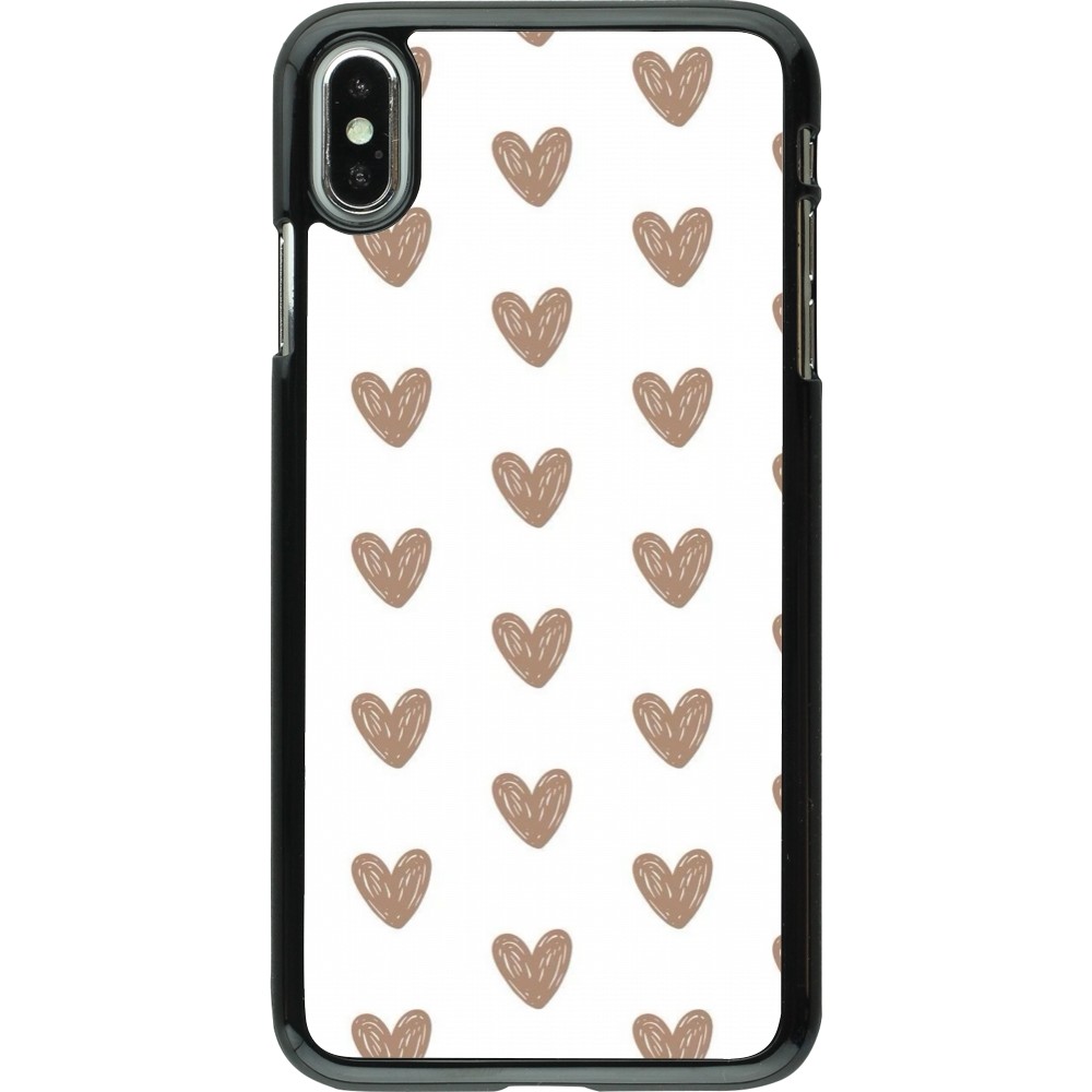 iPhone Xs Max Case Hülle - Autumn 2024 brown hearts