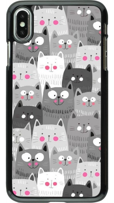 Coque iPhone Xs Max - Chats gris troupeau