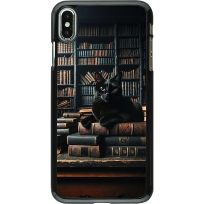 Coque iPhone Xs Max - Chat livres sombres