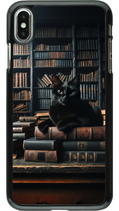 Coque iPhone Xs Max - Chat livres sombres