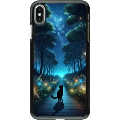 Coque iPhone Xs Max - Chat noir promenade