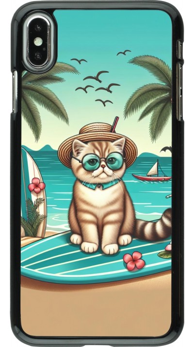 Coque iPhone Xs Max - Chat Surf Style