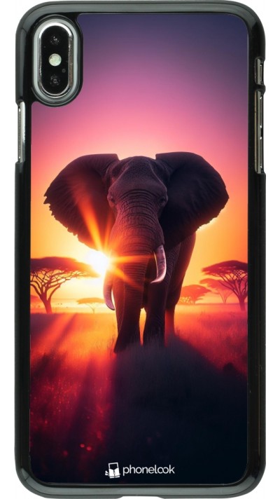 Coque iPhone Xs Max - Elephant Sunrise Beauty