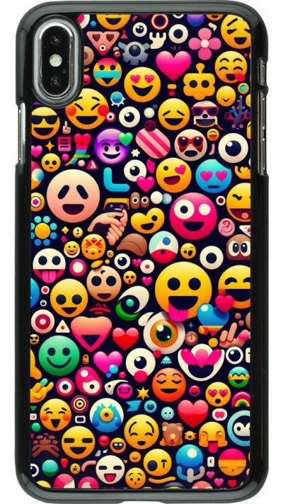 Coque iPhone Xs Max - Emoji Mix Color