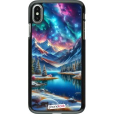 Coque iPhone Xs Max - Fantasy Mountain Lake Sky Stars