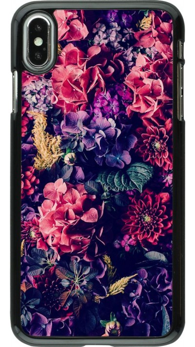 Coque iPhone Xs Max - Flowers Dark