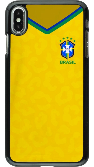 Coque iPhone Xs Max - Maillot de football Brésil 2022 personnalisable