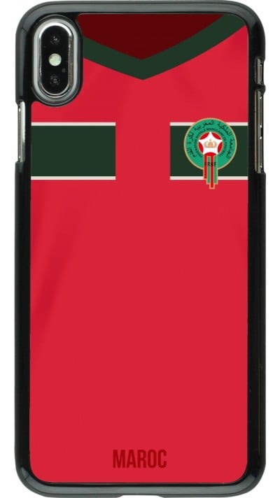 Coque iPhone Xs Max - Maillot de football Maroc 2022 personnalisable