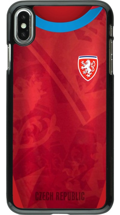 Coque iPhone Xs Max - Maillot de football République Tchèque personnalisable