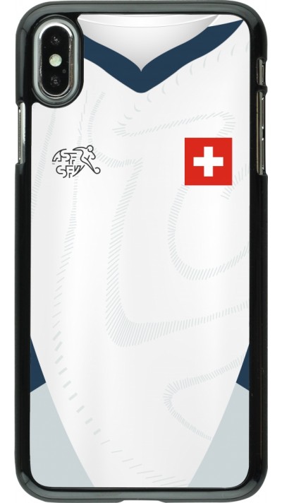 Coque iPhone Xs Max - Maillot de football Suisse Extérieur personnalisable