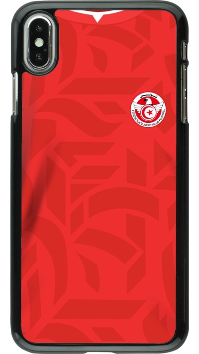 Coque iPhone Xs Max - Maillot de football Tunisie 2022 personnalisable