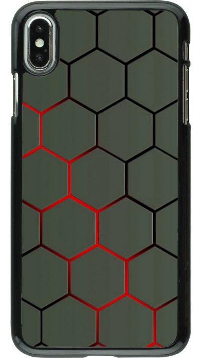 Coque iPhone Xs Max - Geometric Line red