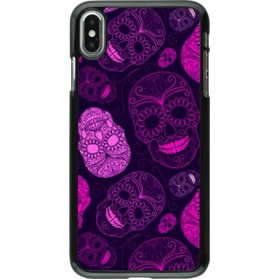 Coque iPhone Xs Max - Halloween 2023 pink skulls