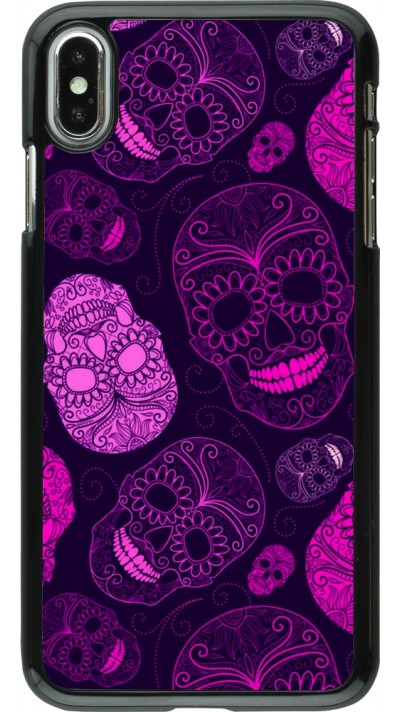 Coque iPhone Xs Max - Halloween 2023 pink skulls