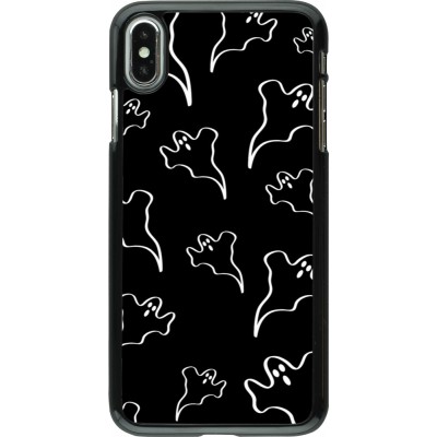 Coque iPhone Xs Max - Halloween 2024 black and white ghosts