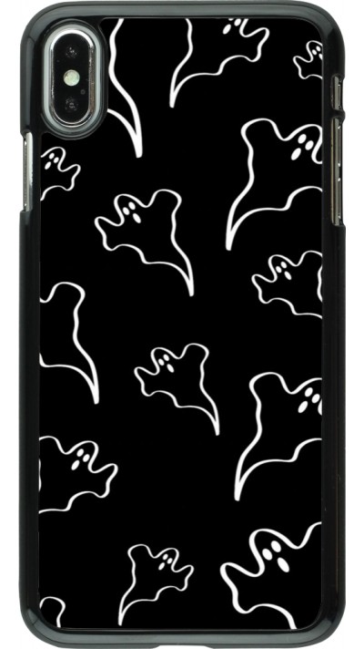 Coque iPhone Xs Max - Halloween 2024 black and white ghosts