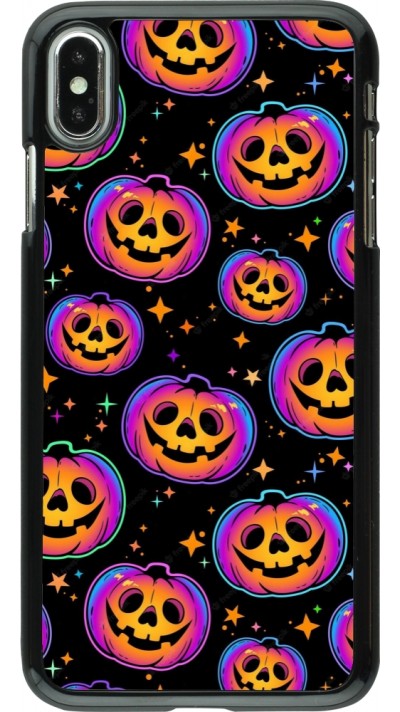 Coque iPhone Xs Max - Halloween 2024 rainbow pumpkins