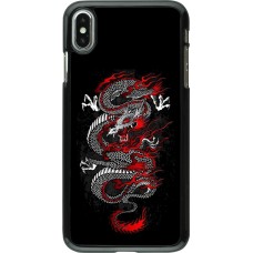 Coque iPhone Xs Max - Japanese style Dragon Tattoo Red Black