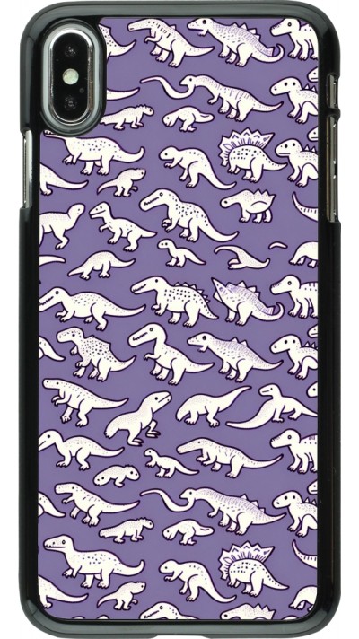 Coque iPhone Xs Max - Mini dino pattern violet