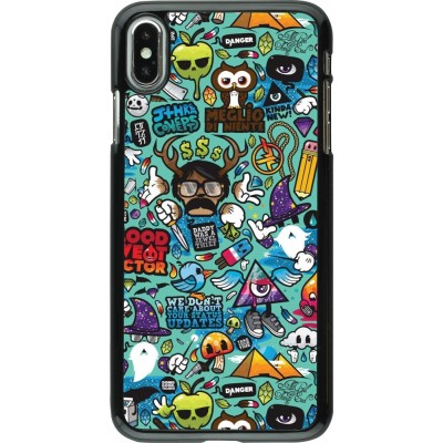 Coque iPhone Xs Max - Mixed Cartoons Turquoise