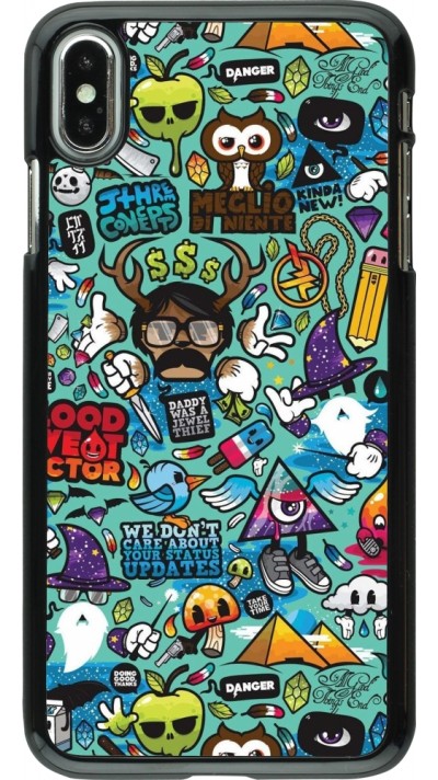 Coque iPhone Xs Max - Mixed Cartoons Turquoise