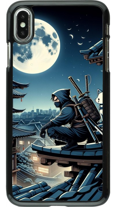 Coque iPhone Xs Max - Ninja sous la lune