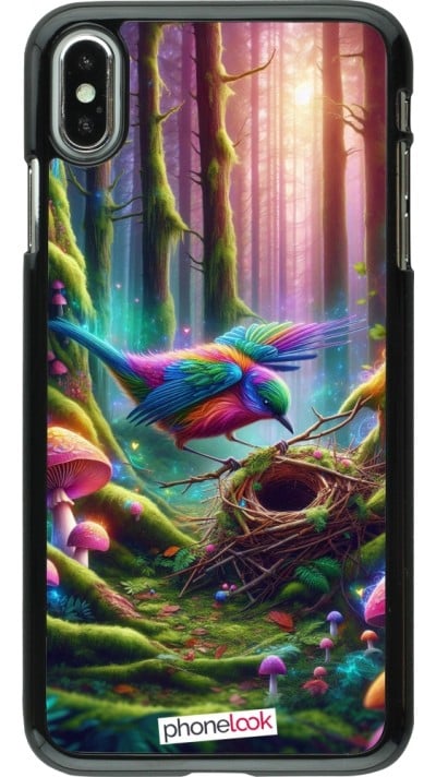 Coque iPhone Xs Max - Oiseau Nid Forêt