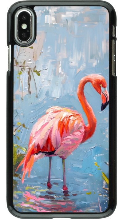 Coque iPhone Xs Max - Paint Flamingo