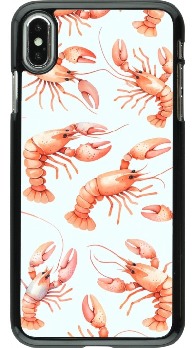 Coque iPhone Xs Max - Pattern de homards pastels