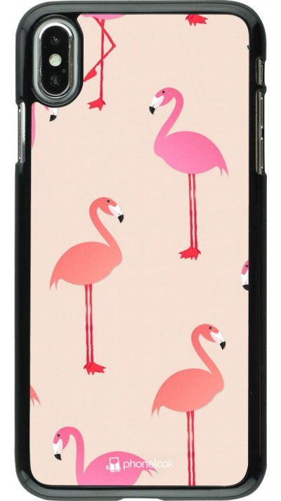 Coque iPhone Xs Max - Pink Flamingos Pattern