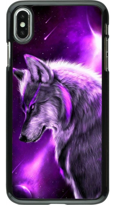 Coque iPhone Xs Max - Purple Sky Wolf