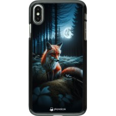 Coque iPhone Xs Max - Renard lune forêt