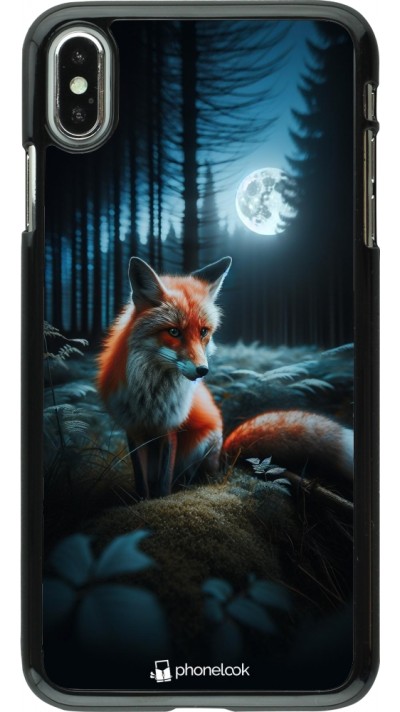 Coque iPhone Xs Max - Renard lune forêt