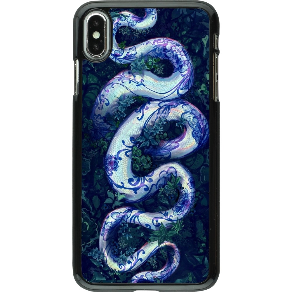 iPhone Xs Max Case Hülle - Snake Blue Anaconda