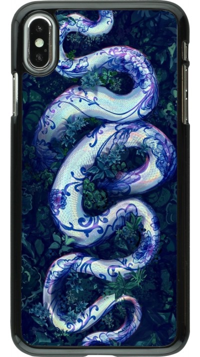 Coque iPhone Xs Max - Serpent Blue Anaconda